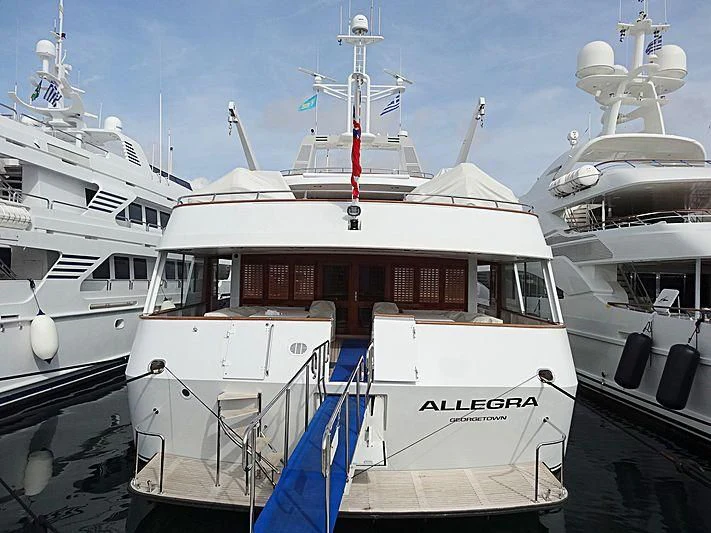 a group of boats are parked in a harbor aboard ALLEGRA Yacht for Sale