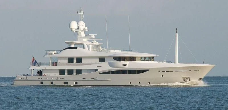 a large white ship aboard ARIELA Yacht for Sale