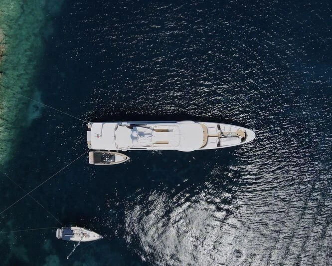 a satellite in space aboard ARIELA Yacht for Sale