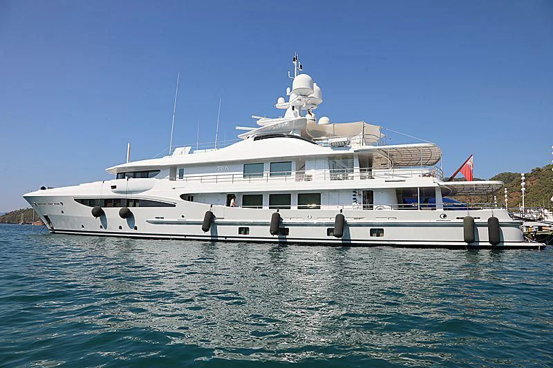 a large white yacht aboard ARIELA Yacht for Sale
