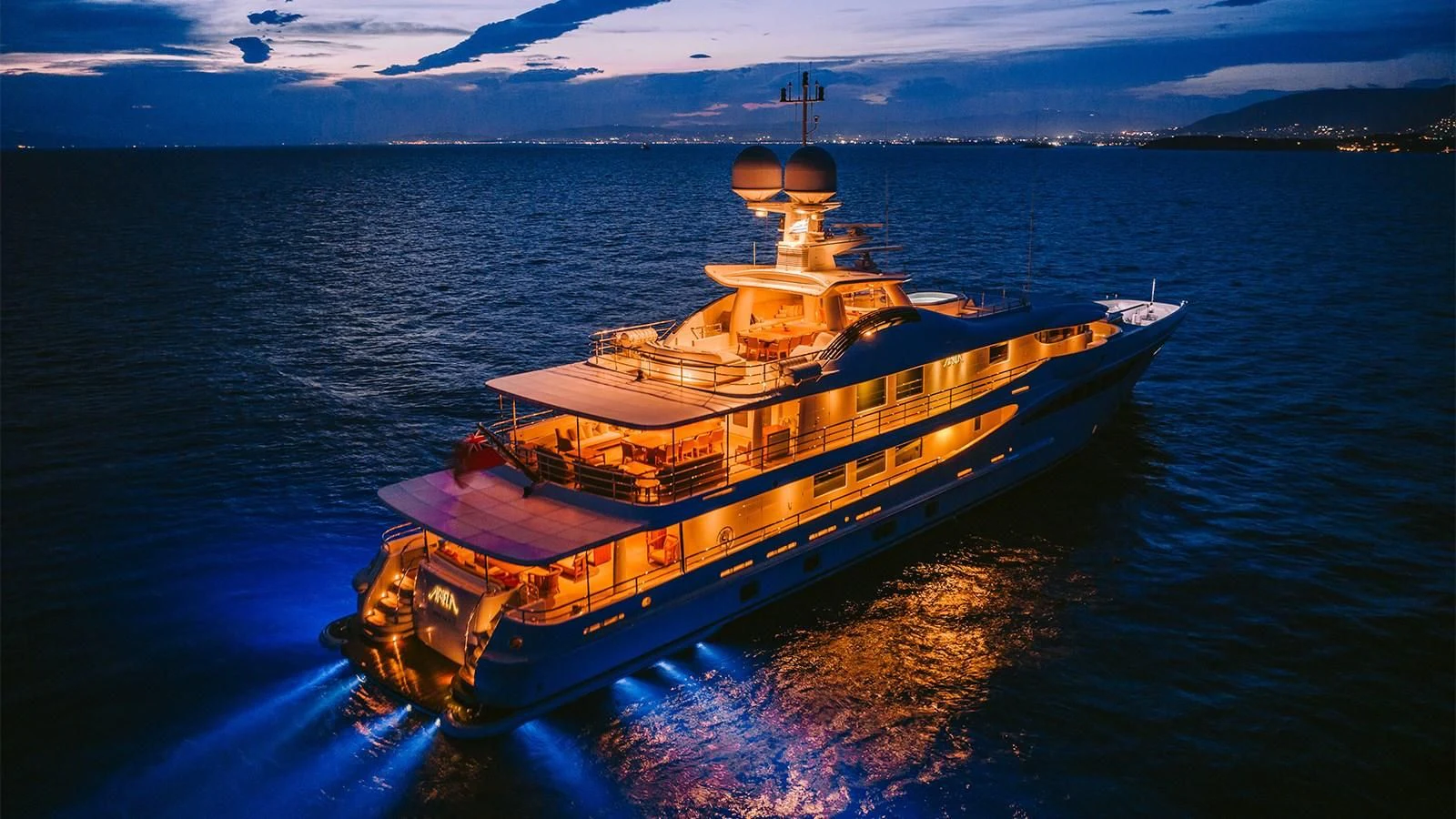 a large boat in the water aboard ARIELA Yacht for Sale