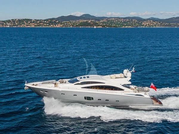 a white yacht on the water aboard BASAD Yacht for Sale