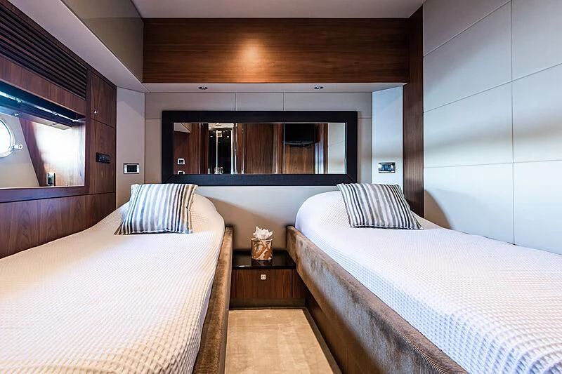 a room with two beds aboard BASAD Yacht for Sale
