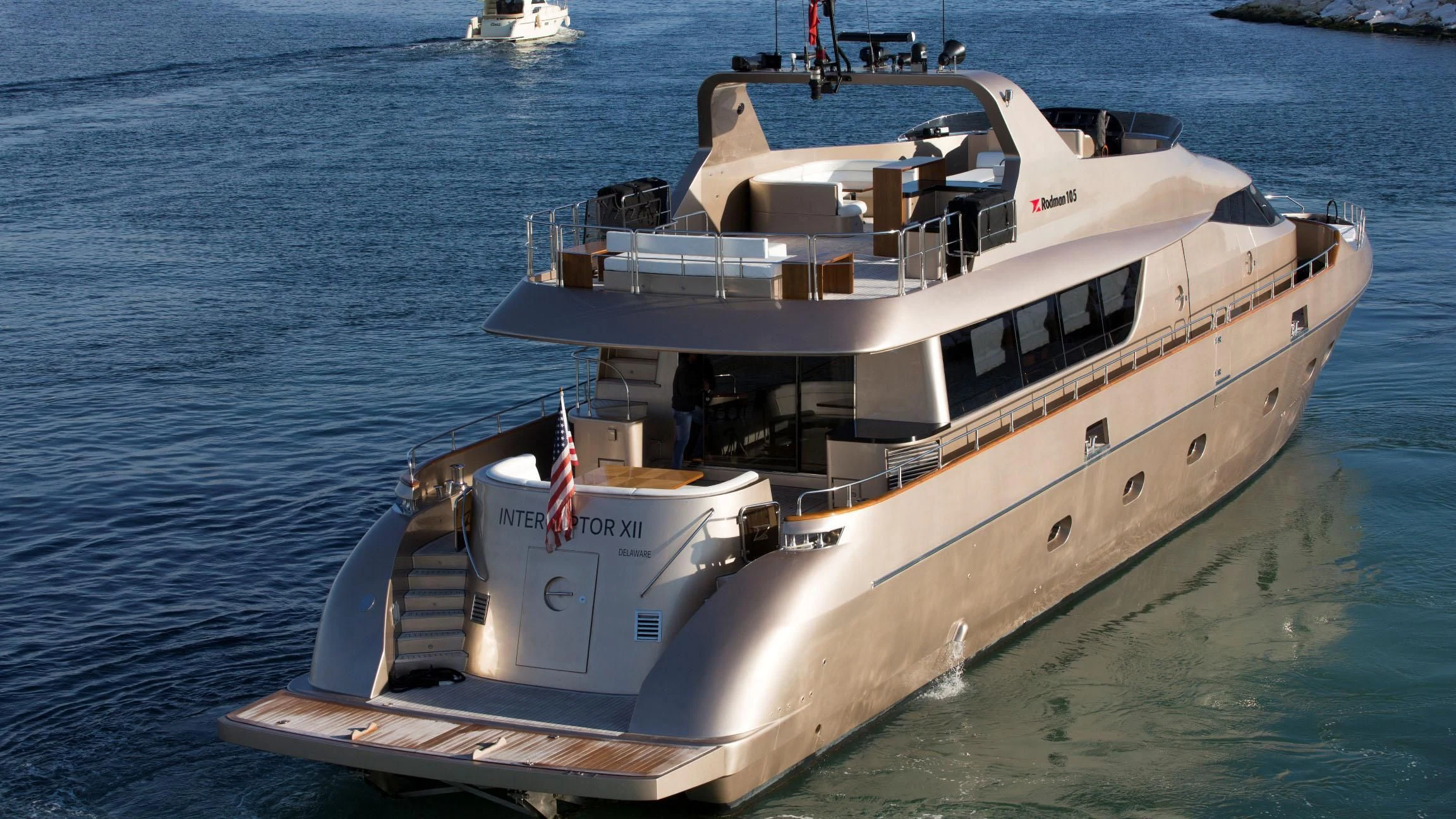 a boat on the water aboard NIRVANA Yacht for Sale