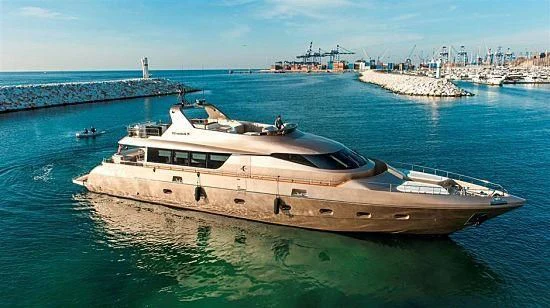 a boat in the water aboard NIRVANA Yacht for Sale