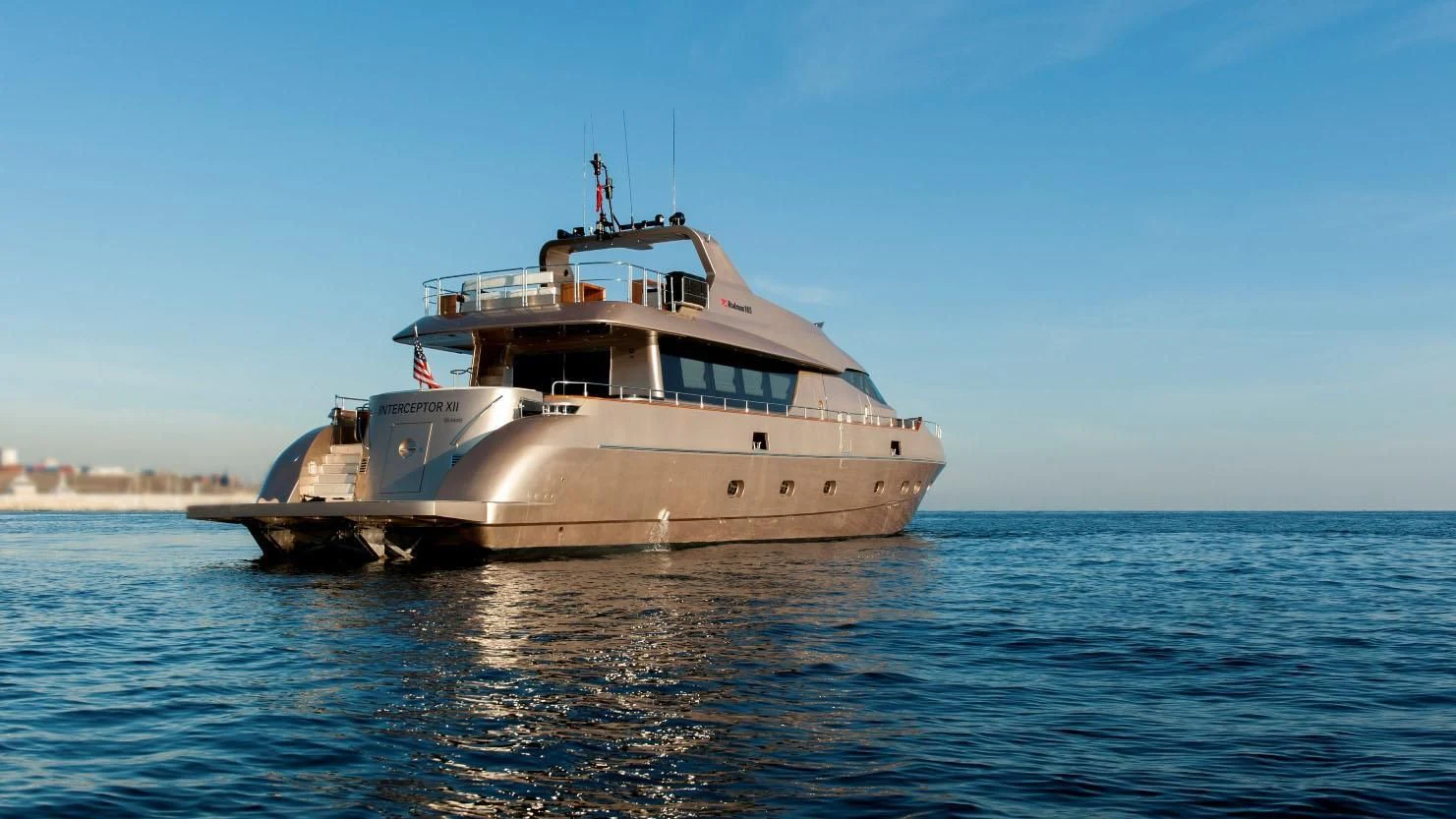 a boat in the water aboard NIRVANA Yacht for Sale