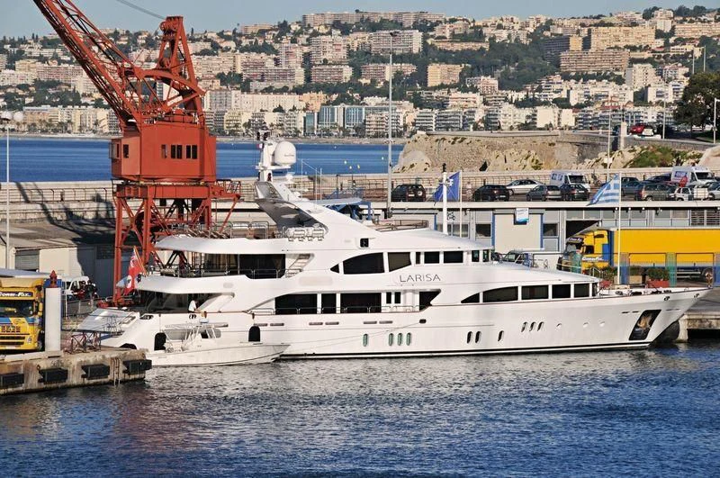 a white boat in the water aboard GRAND MARIANA Yacht for Sale