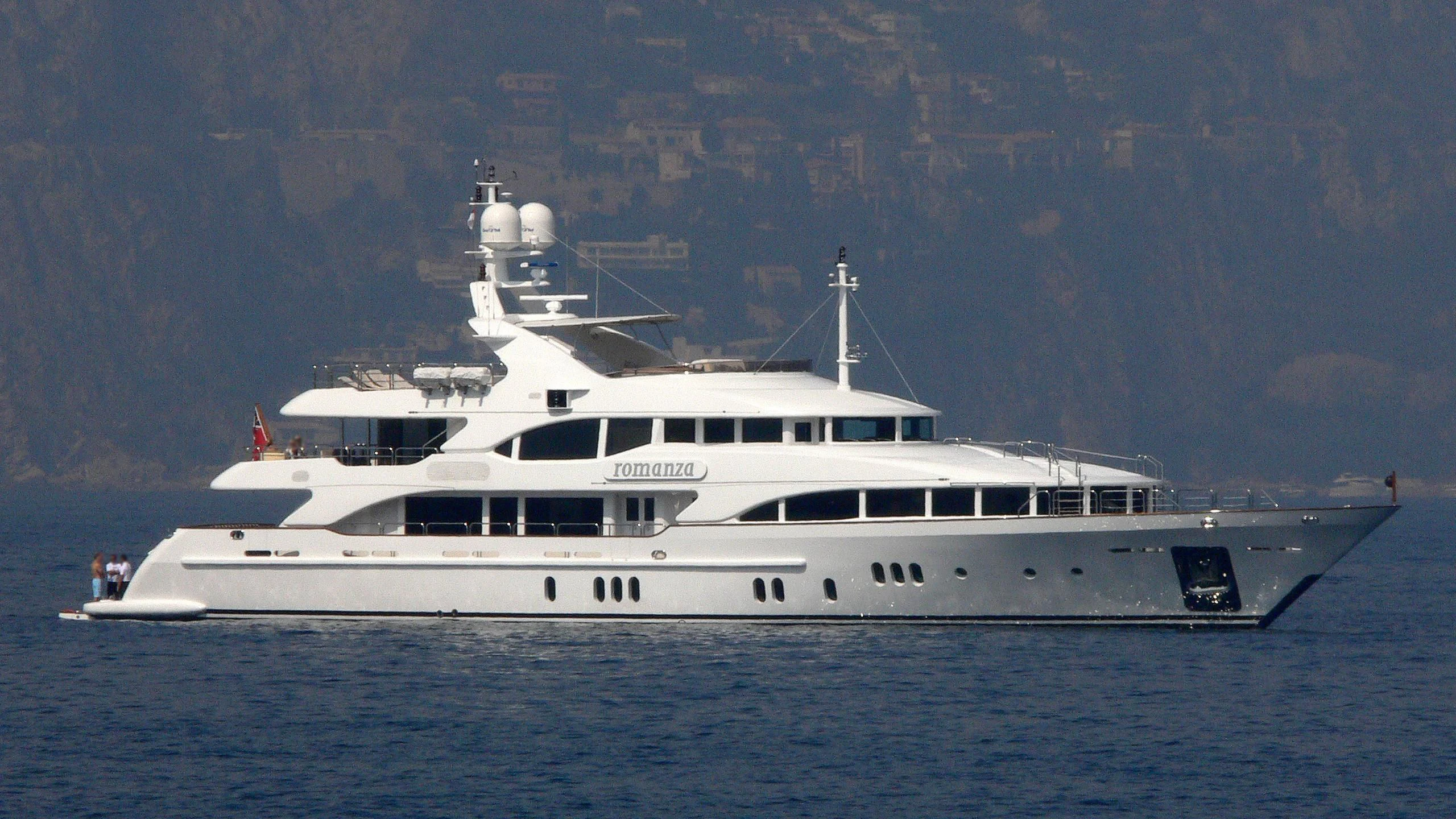 a large white boat in the water aboard GRAND MARIANA Yacht for Sale