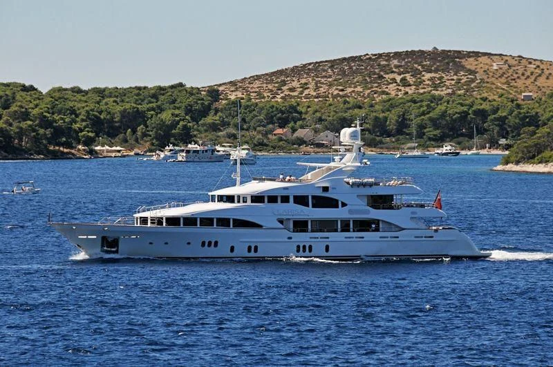 a boat on the water aboard GRAND MARIANA Yacht for Sale
