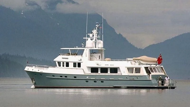 a large white ship aboard MAVERICK Yacht for Sale