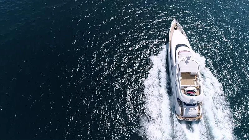 a boat in the water aboard LA VIE EN ROSE Yacht for Sale