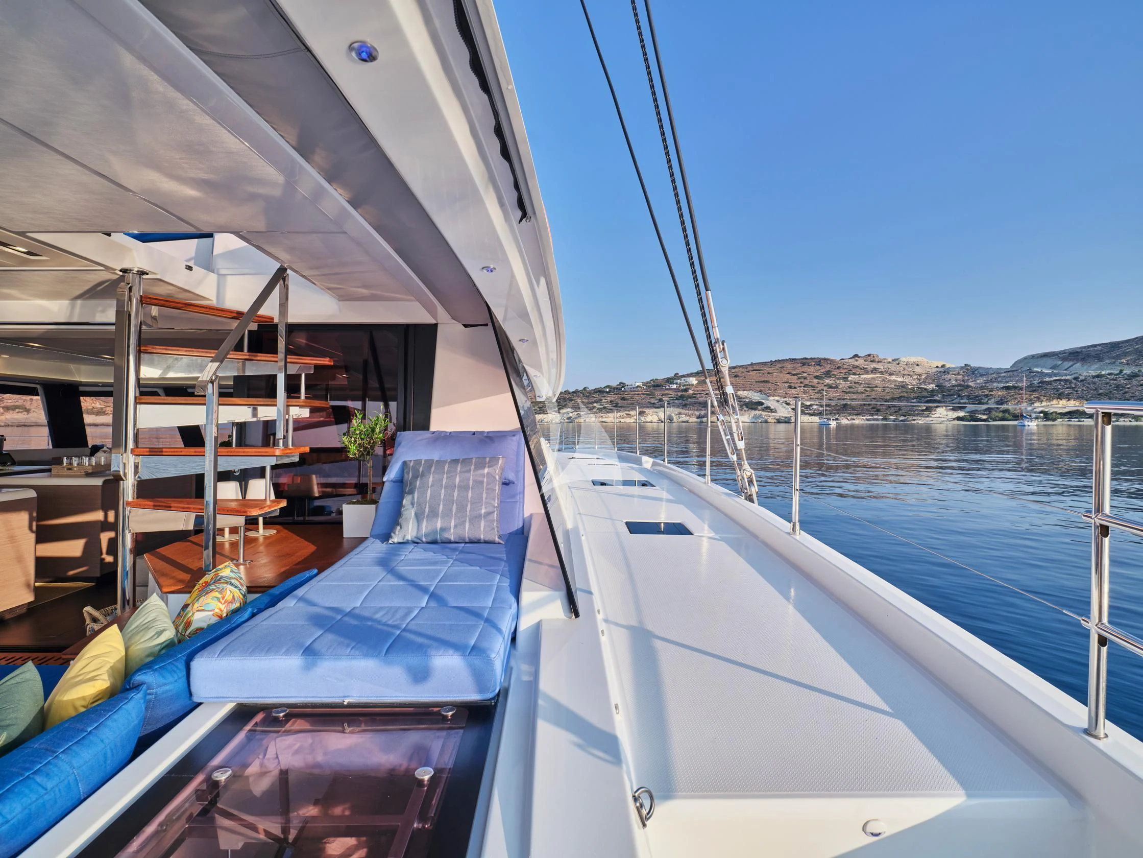 a boat on the water aboard APHAEA Yacht for Charter