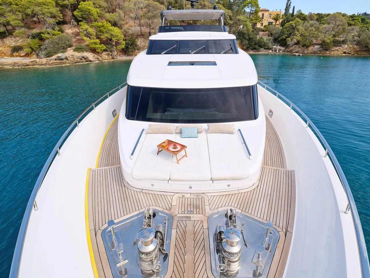 a boat with a motor aboard RARE DIAMOND Yacht for Sale