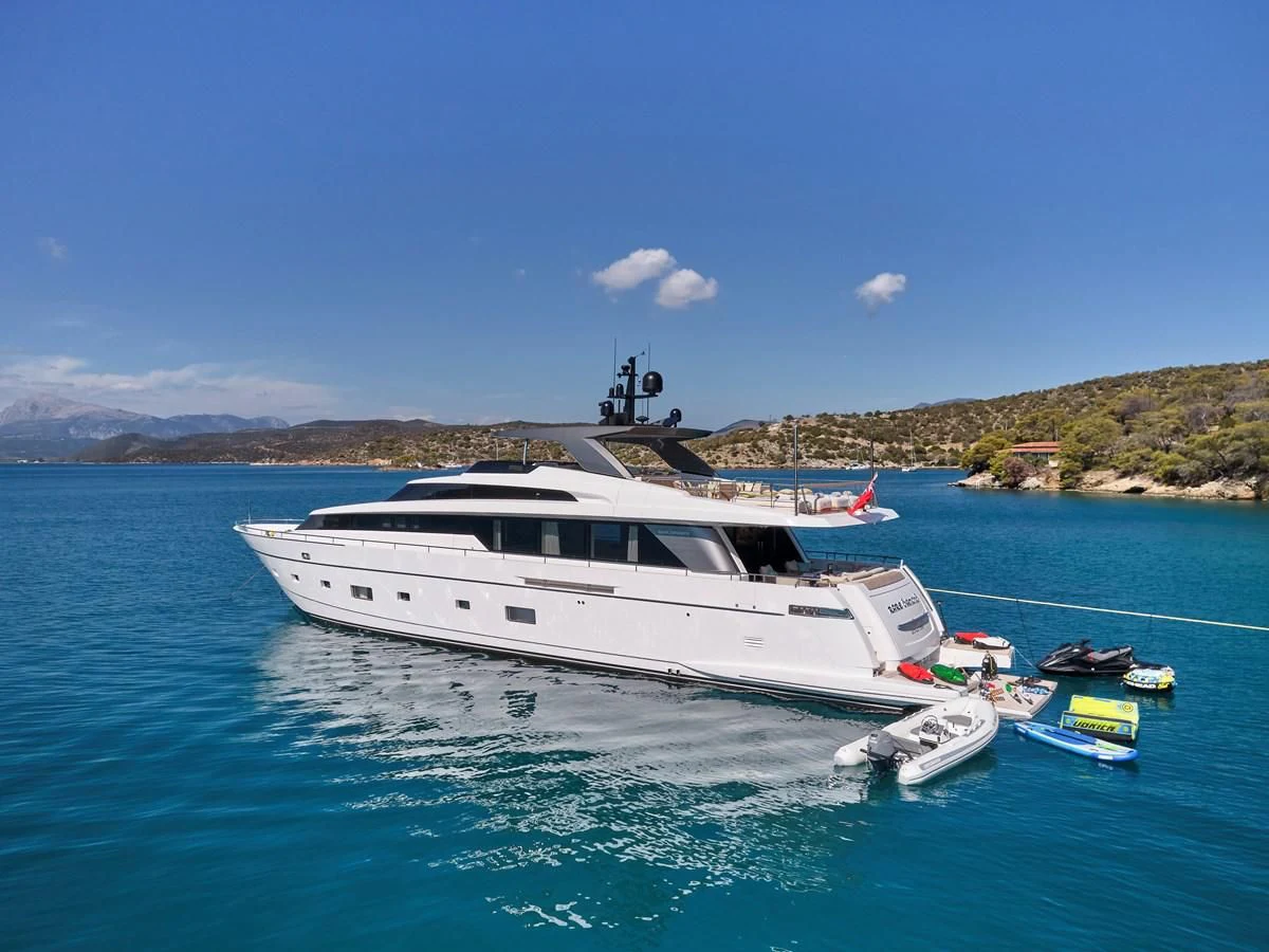 a boat on the water aboard RARE DIAMOND Yacht for Sale