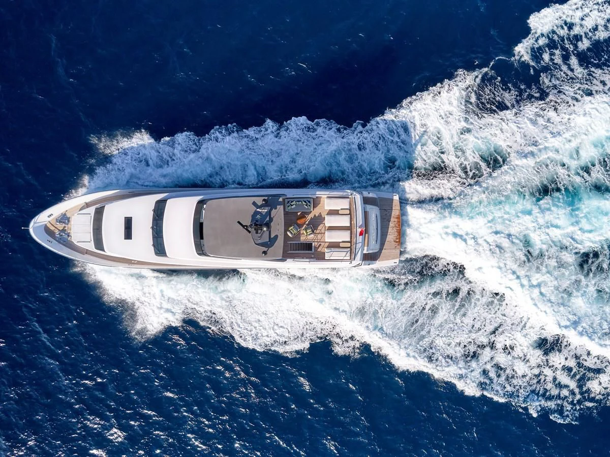 a space ship above the ocean aboard RARE DIAMOND Yacht for Sale