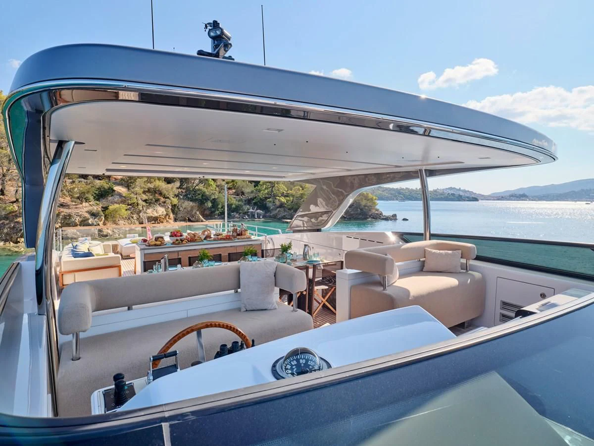 a boat with a person on it aboard RARE DIAMOND Yacht for Sale