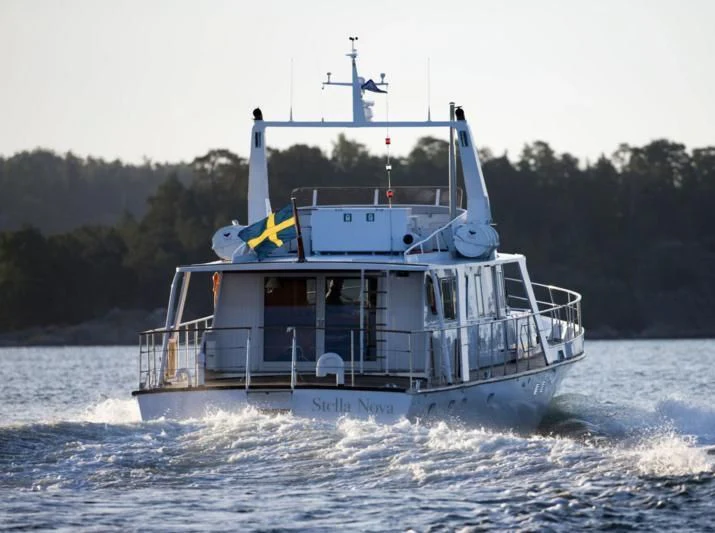 a boat on the water aboard STELLA NOVA Yacht for Sale
