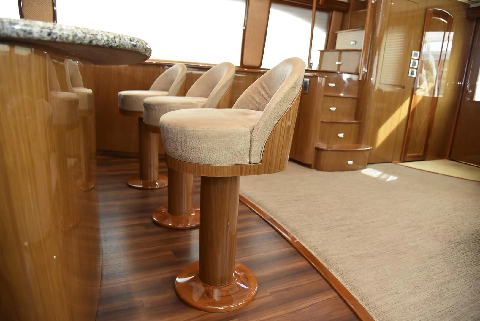 a chair in a room aboard SALTY K Yacht for Sale