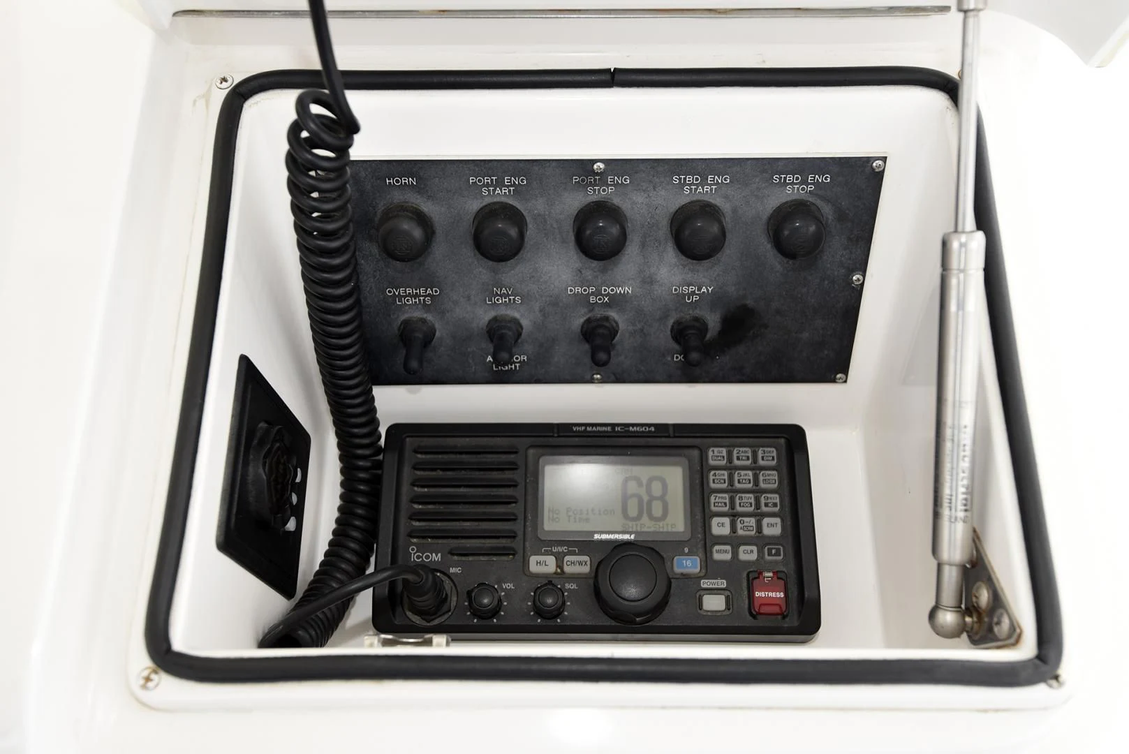 a close-up of a radio aboard SALTY K Yacht for Sale