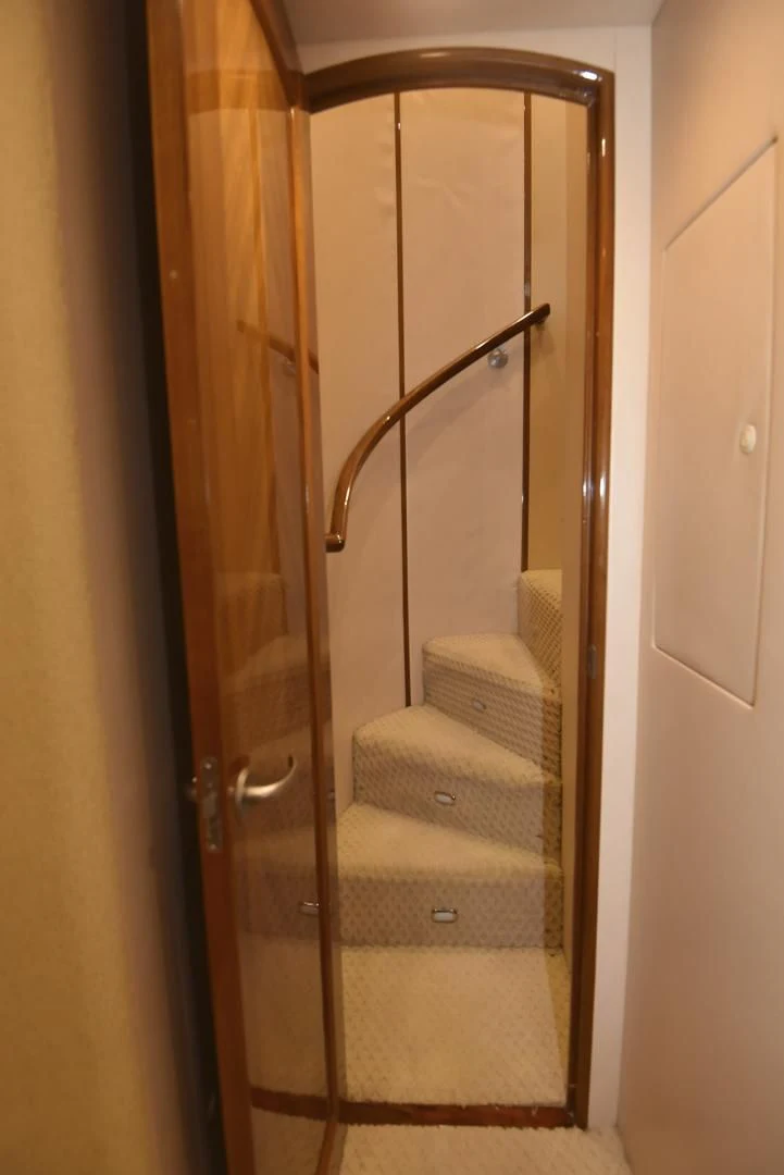 a door with a mirror aboard SALTY K Yacht for Sale