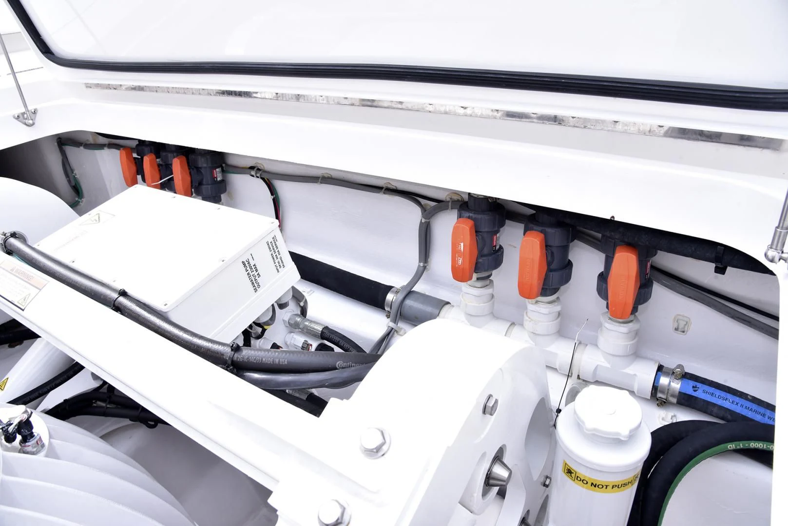 close-up of a car engine aboard SALTY K Yacht for Sale