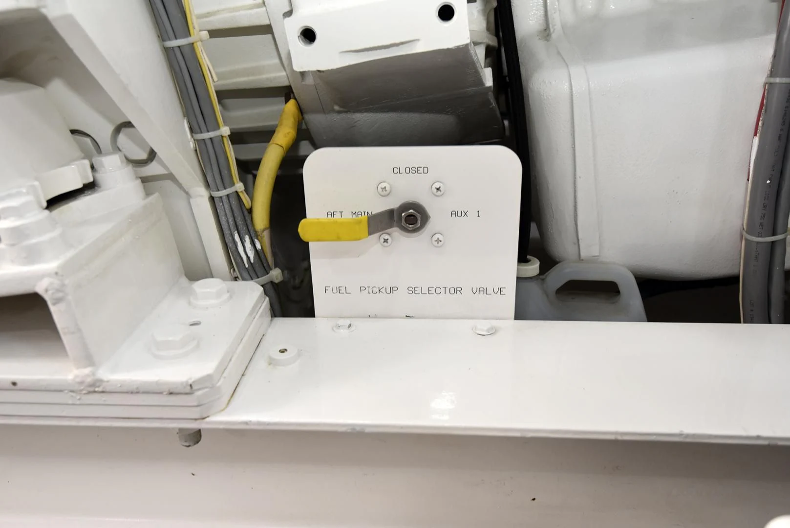 a white box with a yellow tape on it aboard SALTY K Yacht for Sale