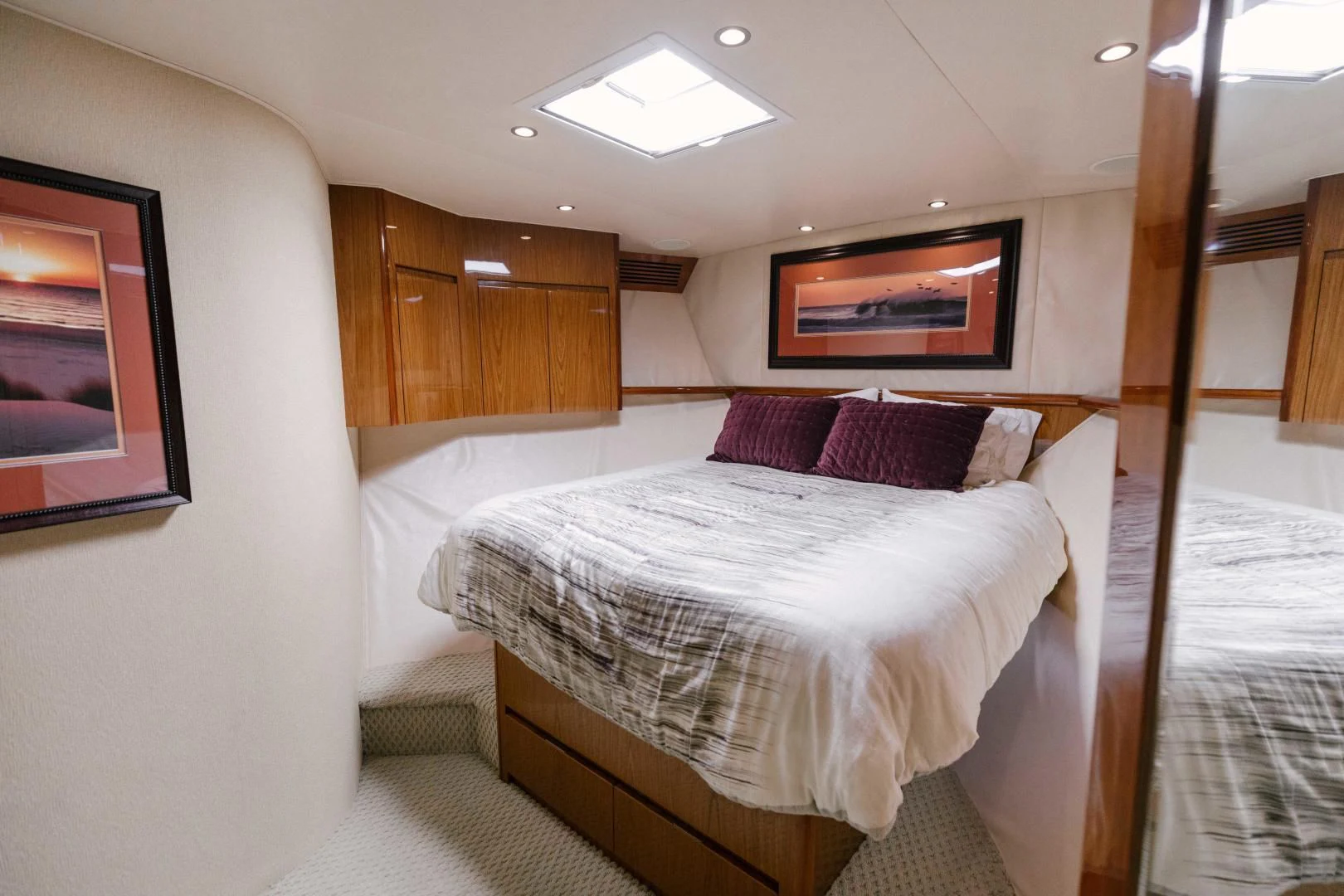 a couple of beds in a hotel room aboard SALTY K Yacht for Sale