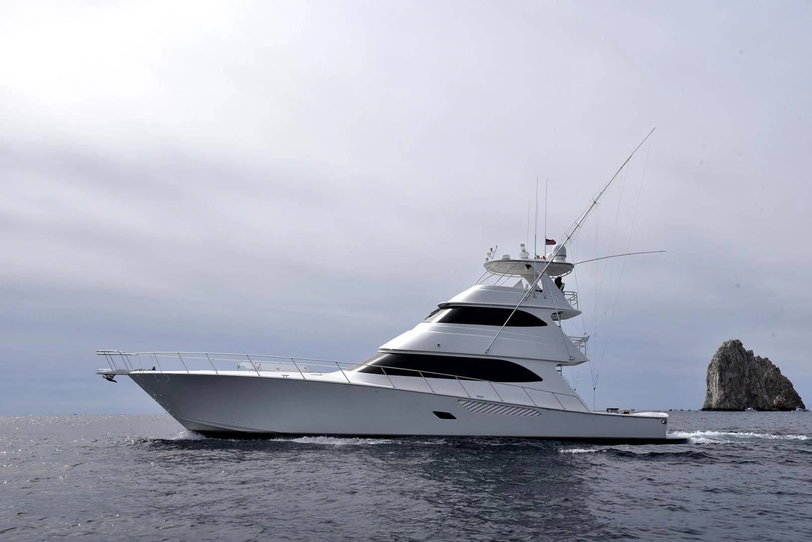 a white boat on the water aboard SALTY K Yacht for Sale