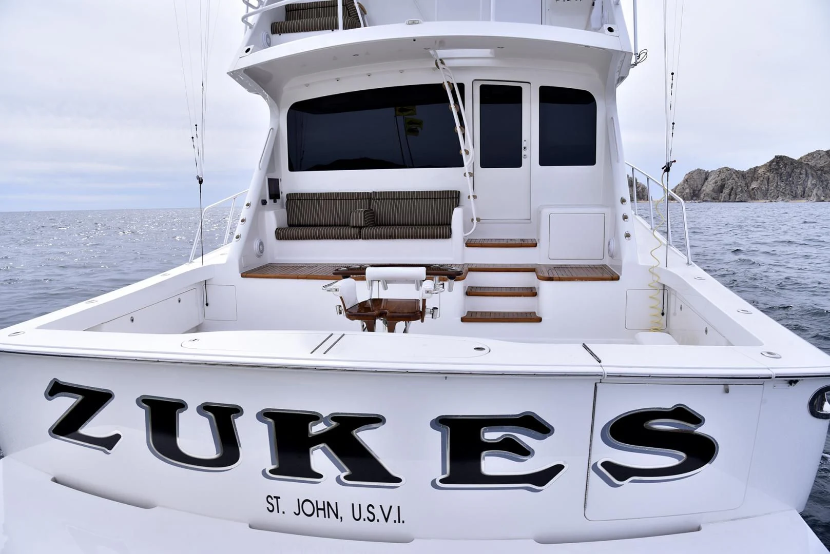 a white boat on the water aboard SALTY K Yacht for Sale