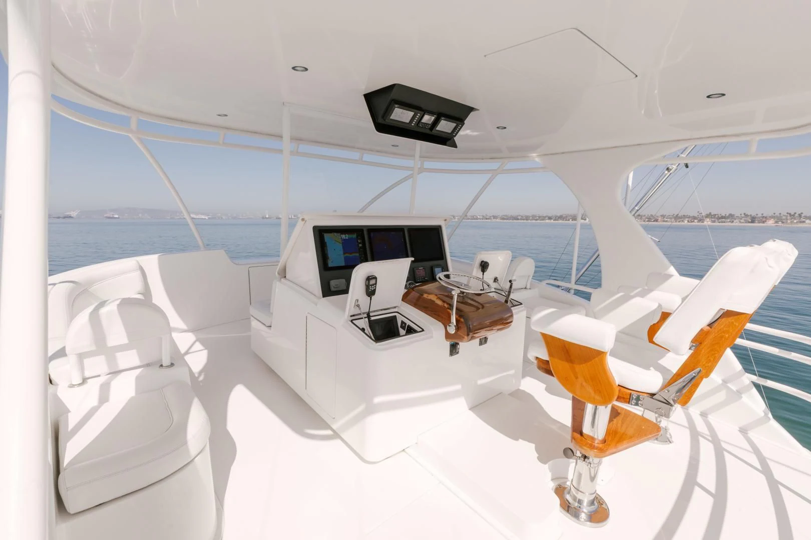 inside of a white tent aboard SALTY K Yacht for Sale