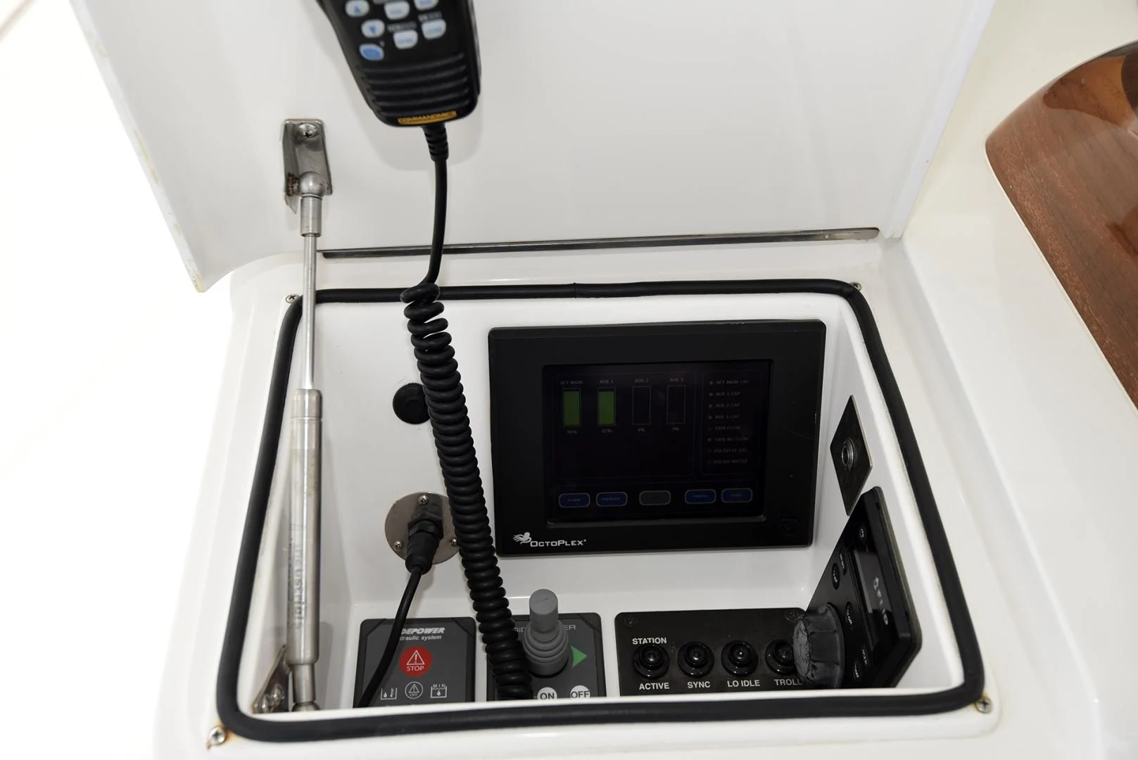 a white electronic device aboard SALTY K Yacht for Sale