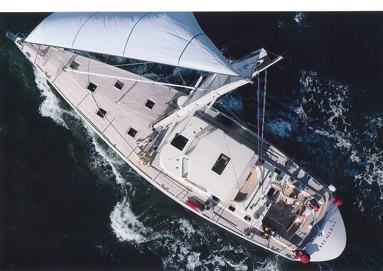 a high angle view of a ship aboard MATCHLESS Yacht for Sale