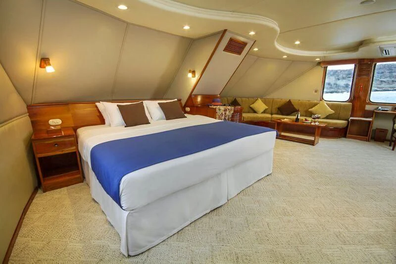 a bed in a hotel room aboard INTEGRITY Yacht for Sale