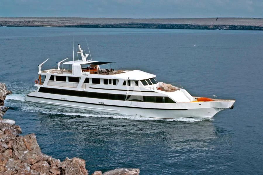 a white yacht in the water aboard INTEGRITY Yacht for Sale