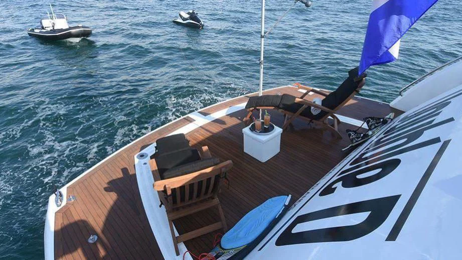 a boat on the water aboard SKY FALL Yacht for Sale