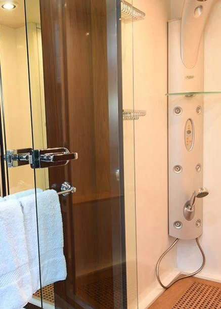 a door with a handle aboard SKY FALL Yacht for Sale