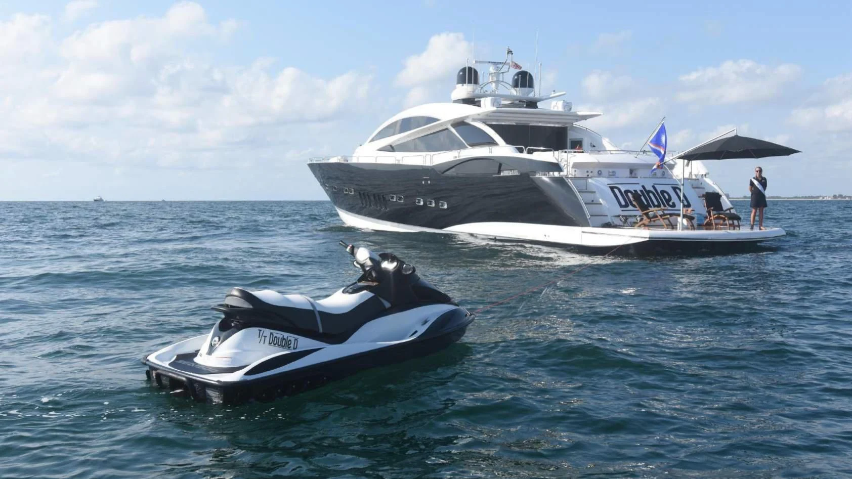 a boat in the water aboard SKY FALL Yacht for Sale