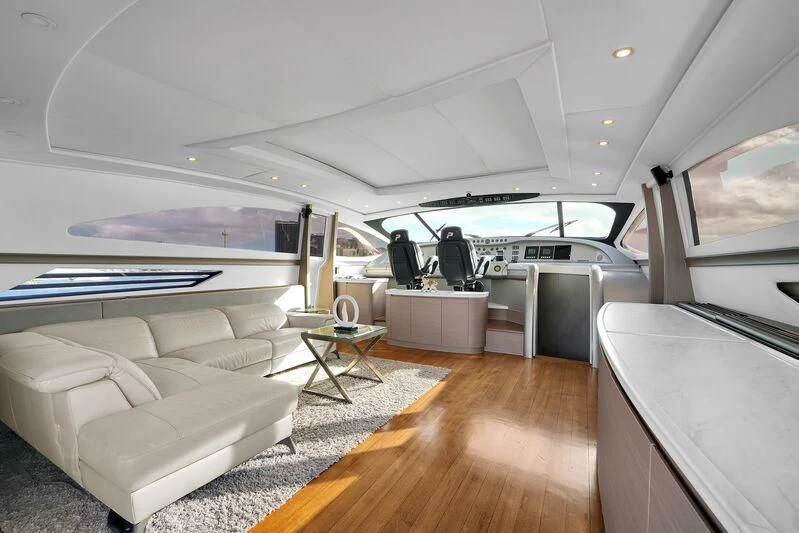 a boat in a large room aboard GHOST Yacht for Sale