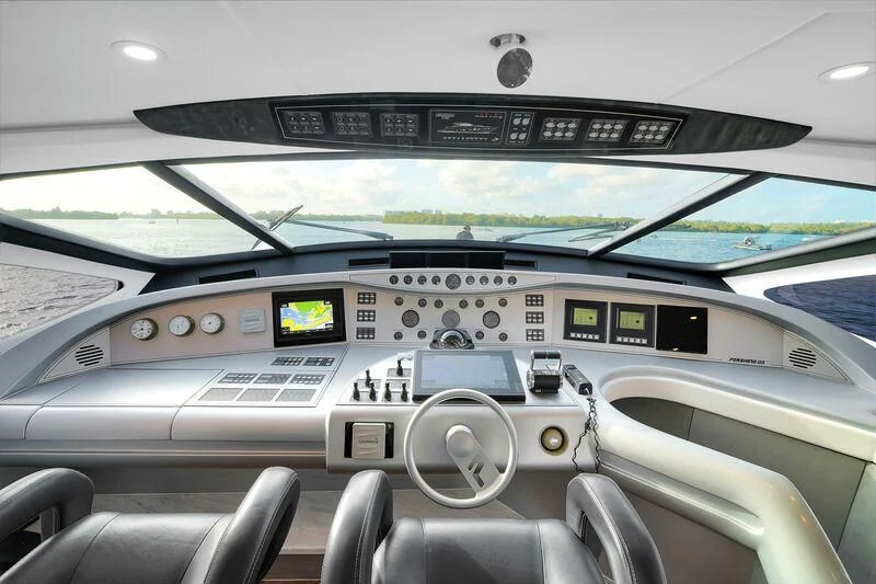 the inside of a car aboard GHOST Yacht for Sale