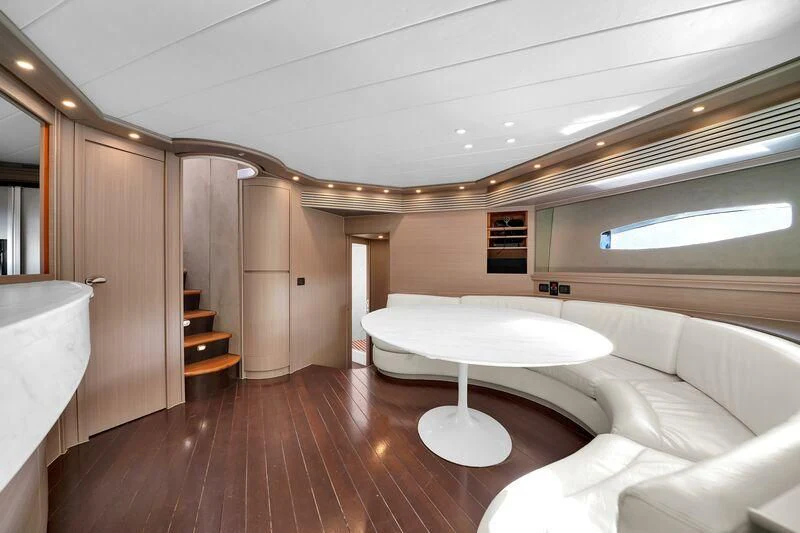 a large room with a large bed aboard GHOST Yacht for Sale