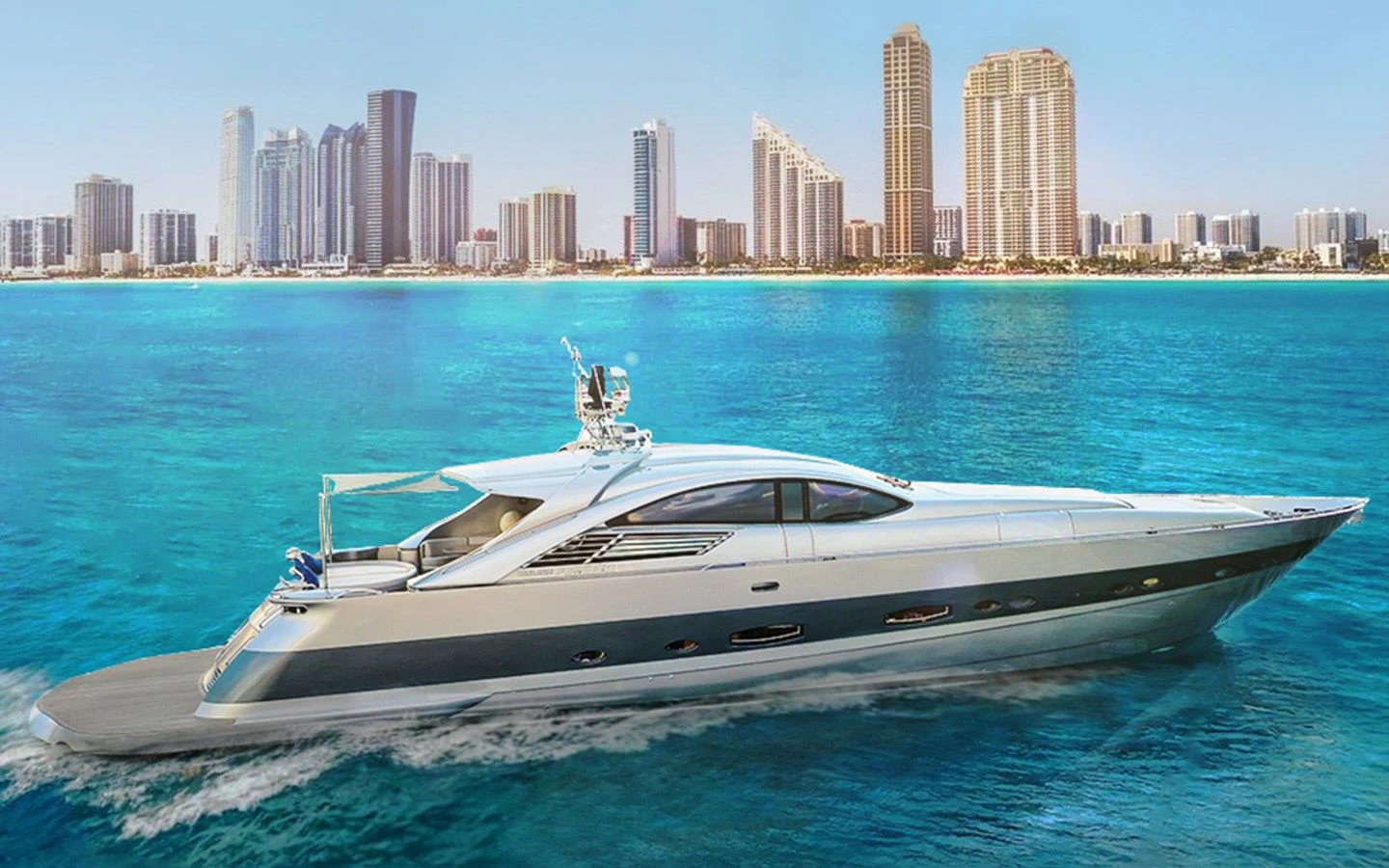 a white yacht in the water aboard GHOST Yacht for Sale