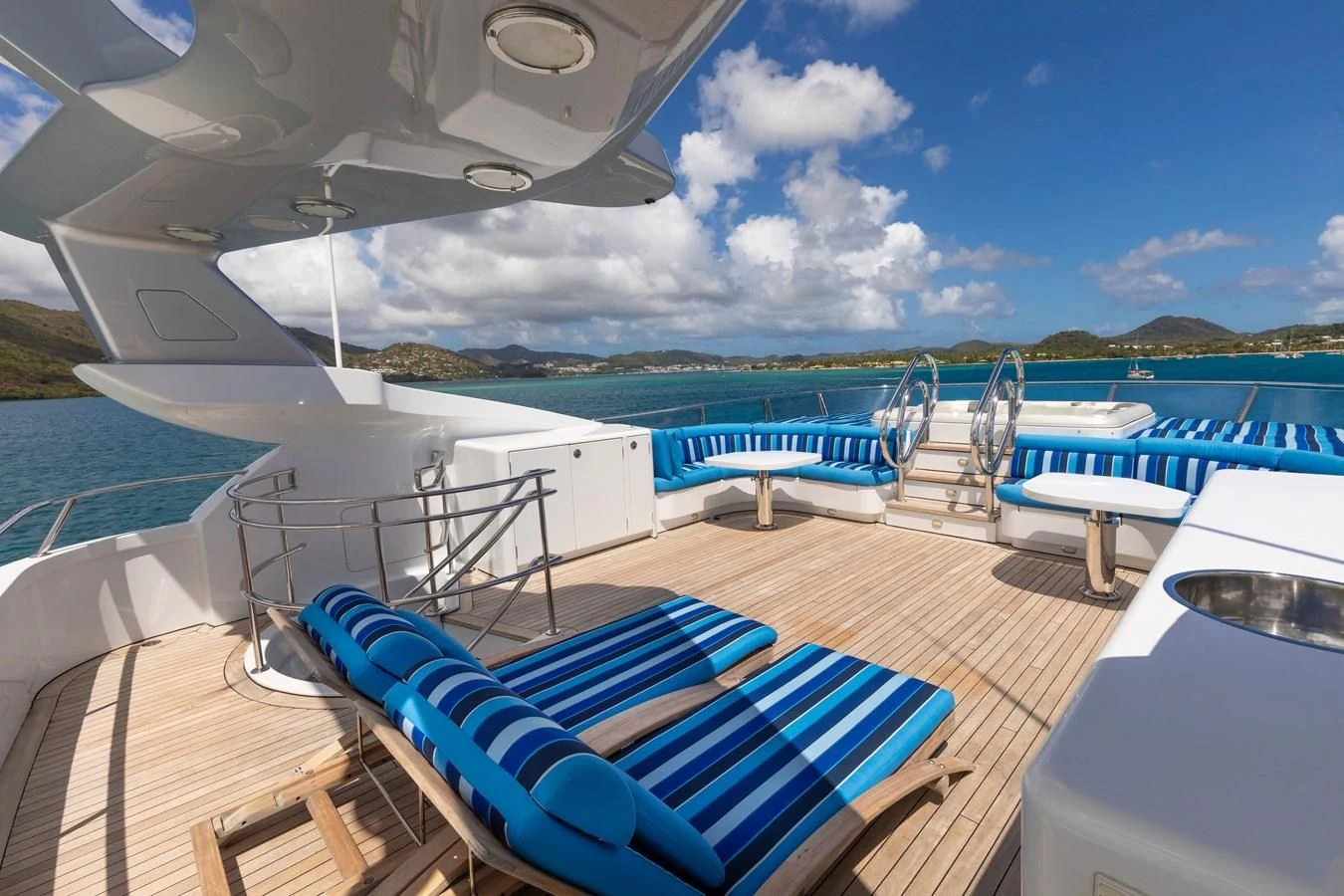 a deck of a boat aboard DRIVEN Yacht for Sale