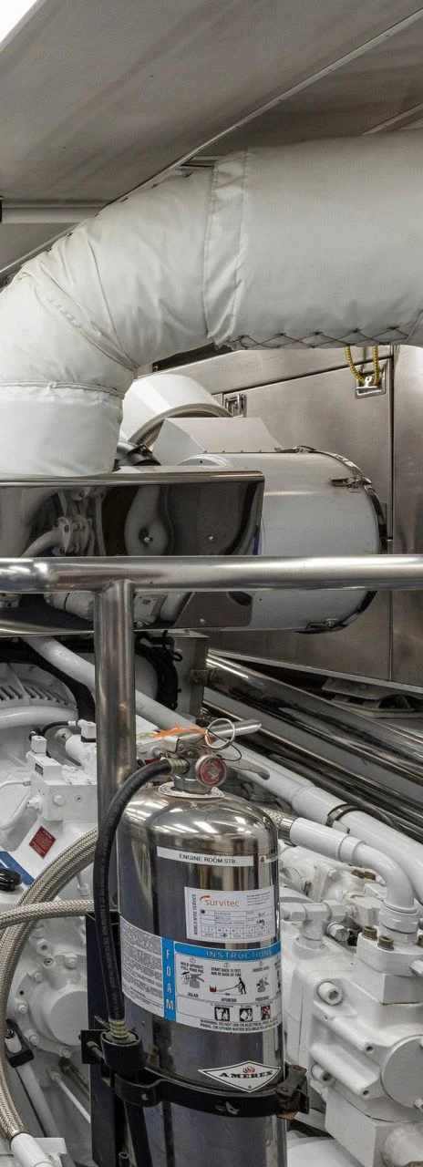 a white substance in a machine aboard DRIVEN Yacht for Sale
