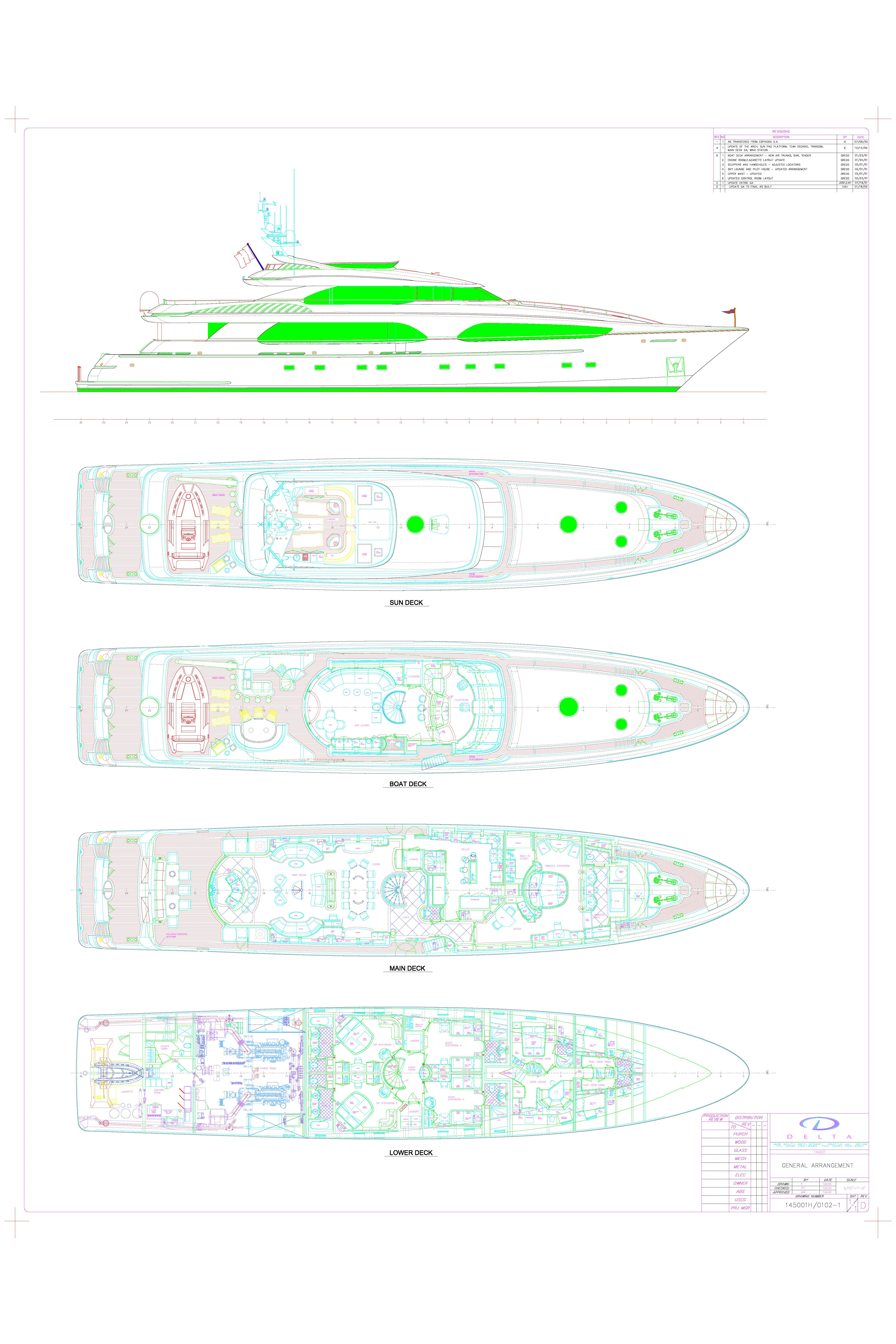 diagram aboard DRIVEN Yacht for Sale