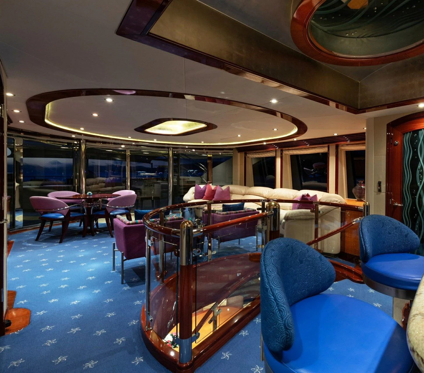 inside of a train aboard DRIVEN Yacht for Sale