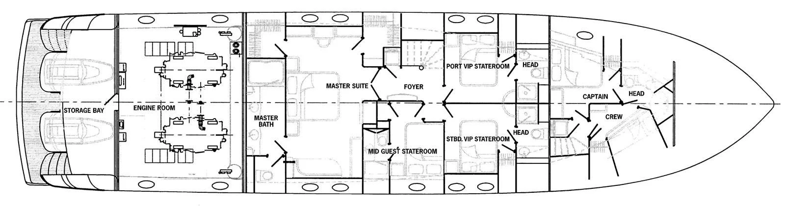 diagram, engineering drawing aboard BIG WAVE Yacht for Sale