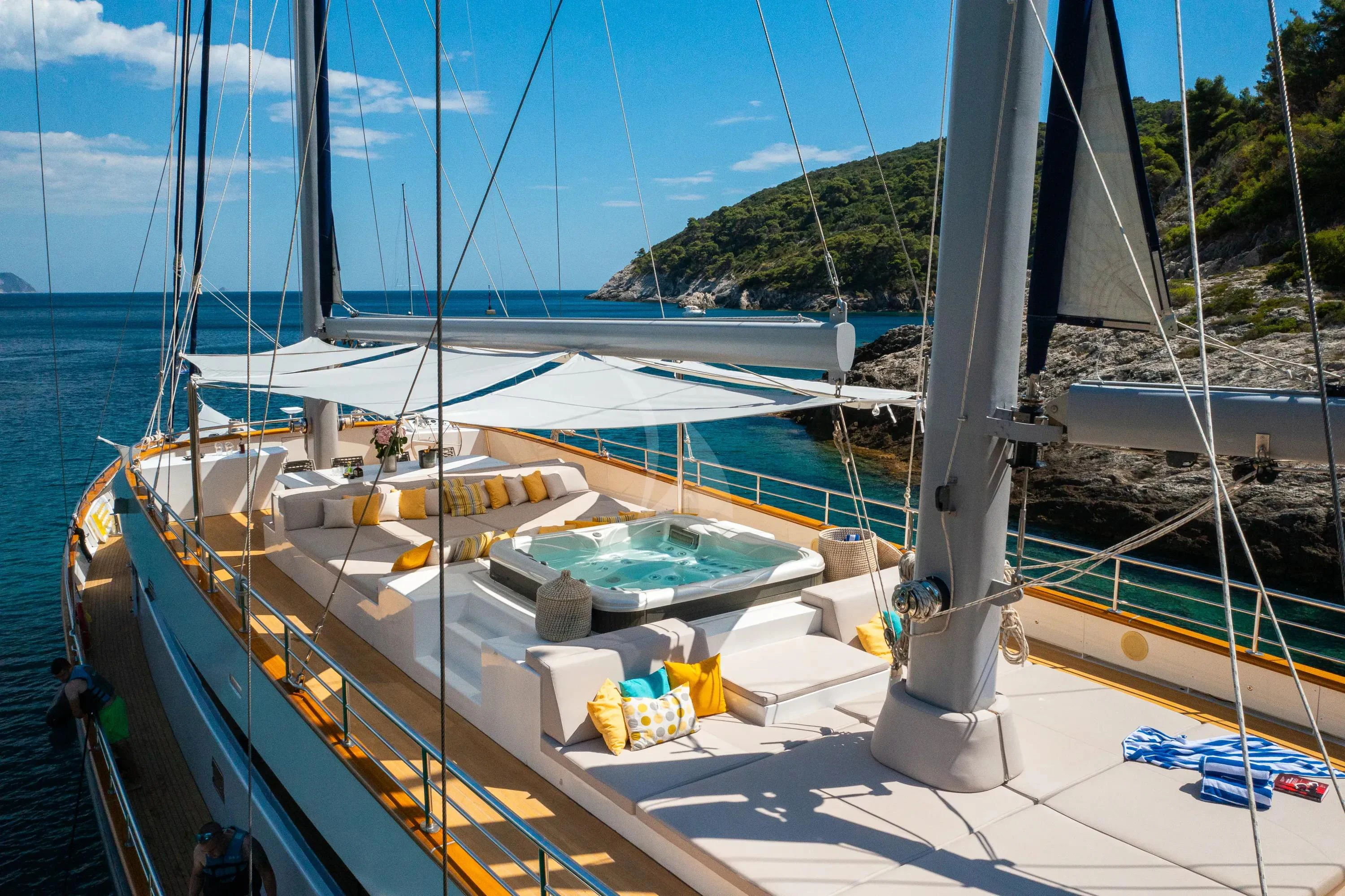a boat on the water aboard DALMATINO Yacht for Sale