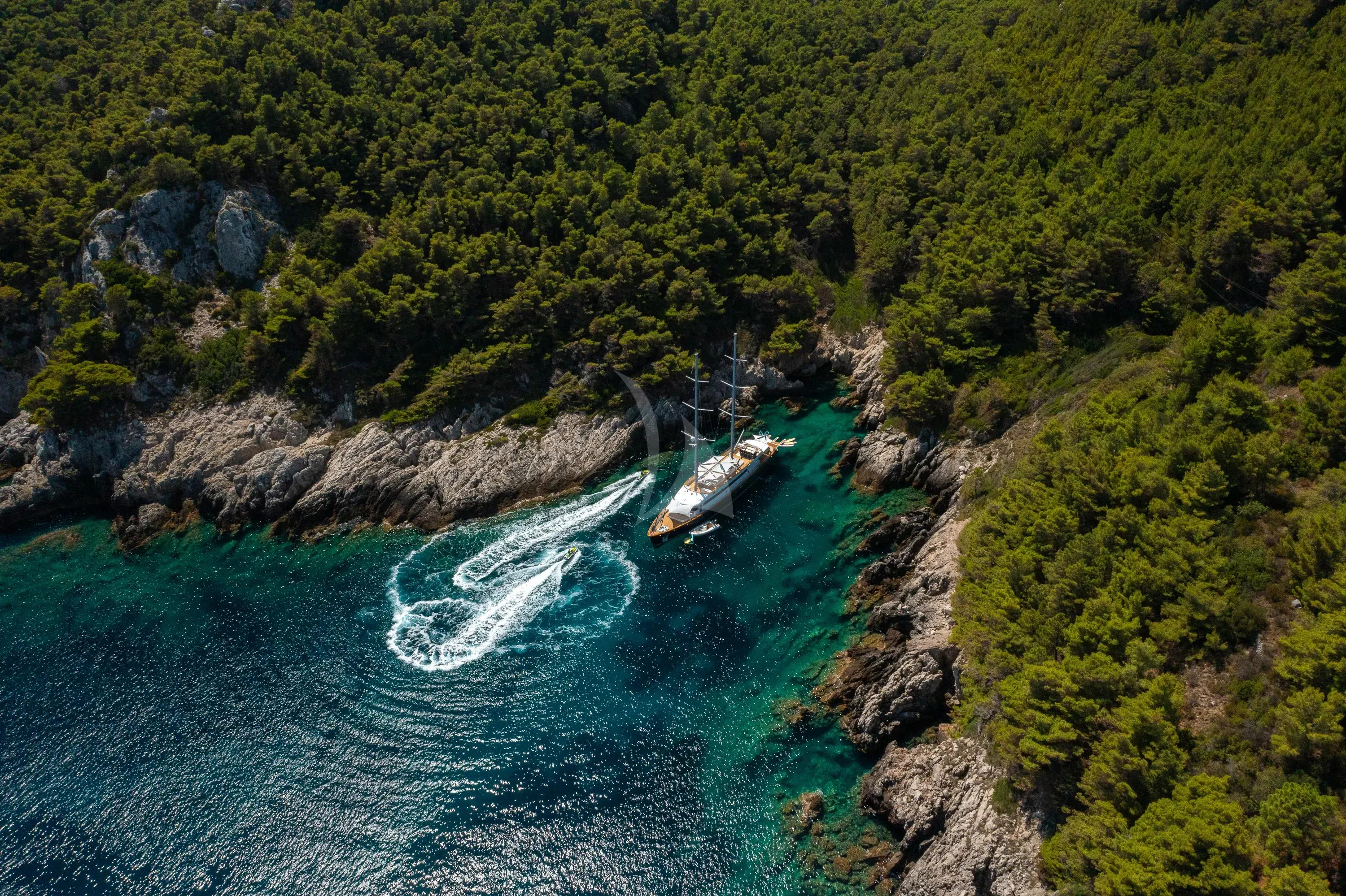 a boat on the water aboard DALMATINO Yacht for Sale