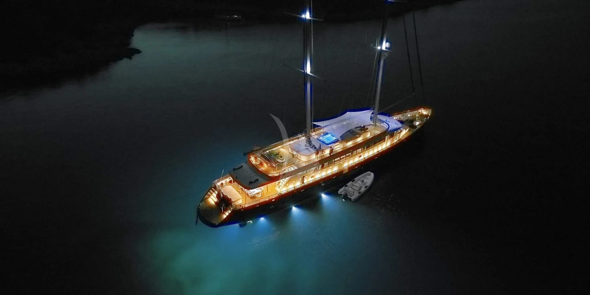 a toy boat on a string aboard DALMATINO Yacht for Sale