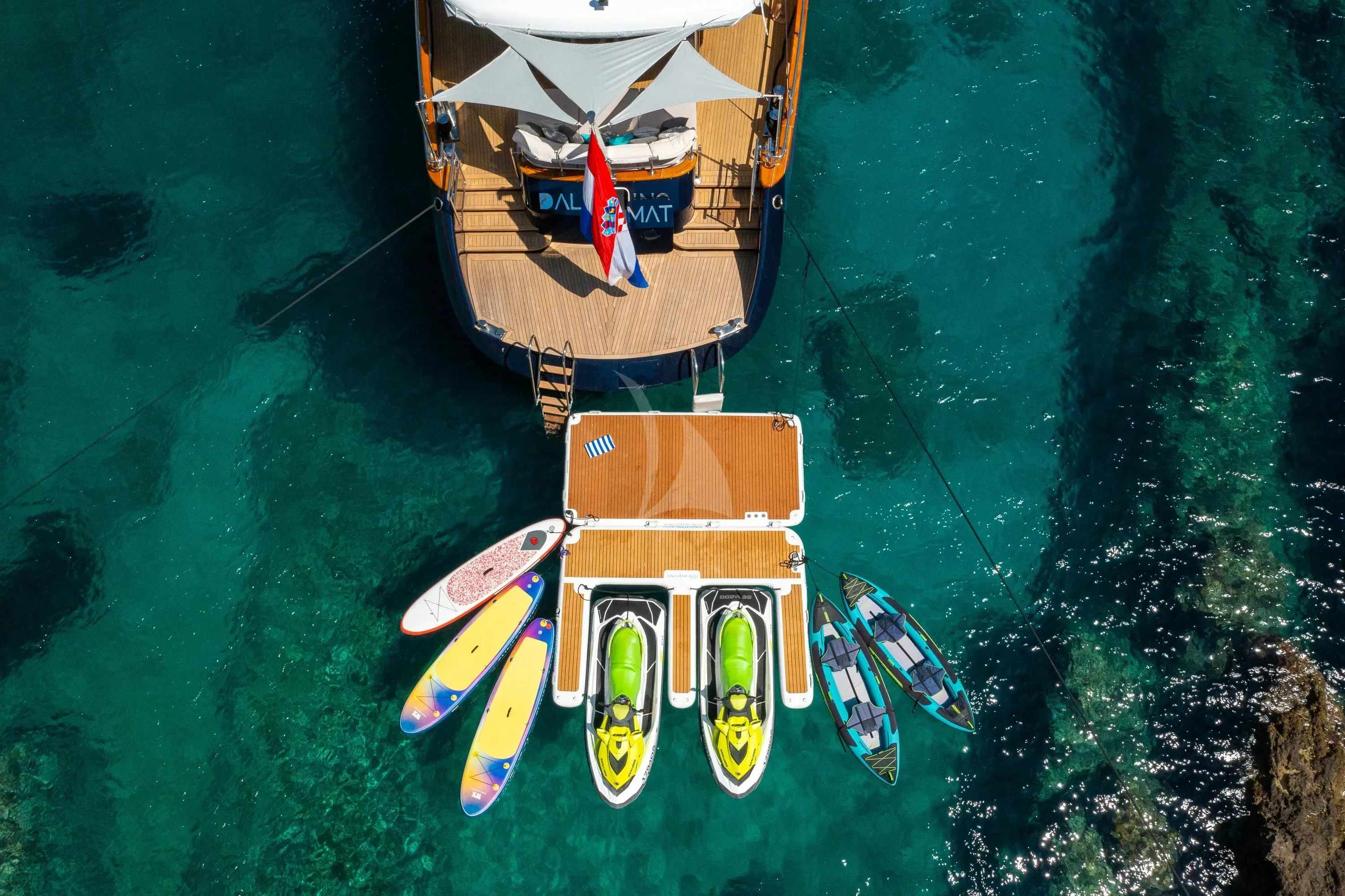 a boat in the water aboard DALMATINO Yacht for Sale